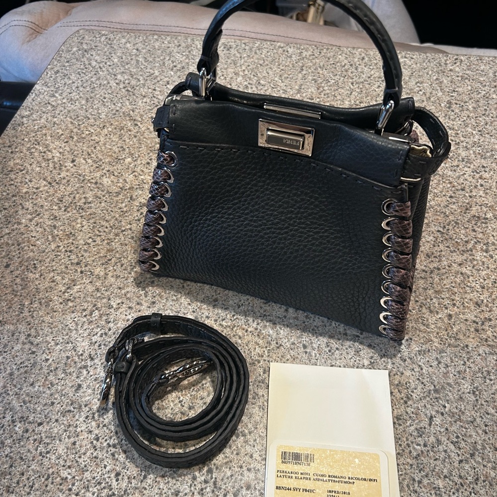 FENDI Selleria Python 2way Leather Peekaboo Mini - Picture 8 of 9